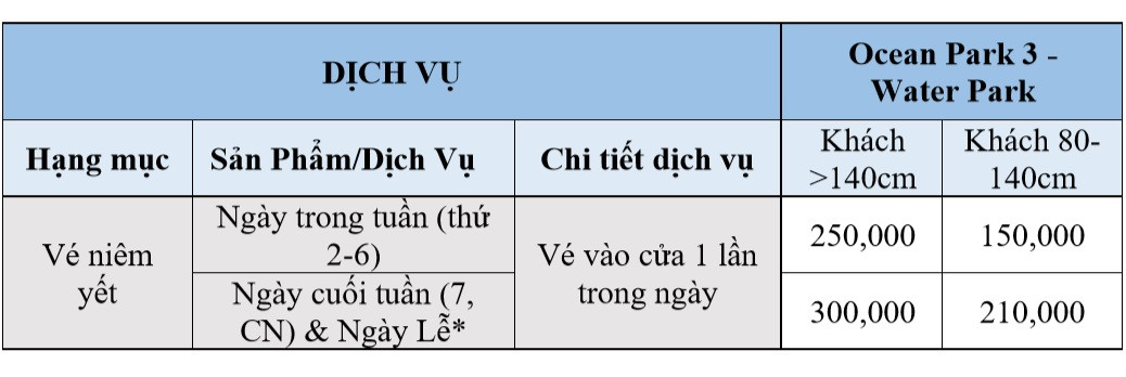 Bán vé vào cửa Công viên nước VinWonders Hà Nội Water Park & Wave Park