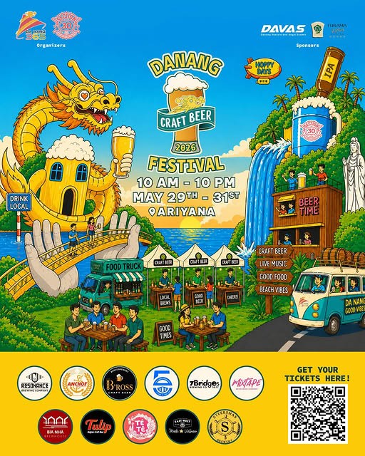 Lễ hội bia Đ&agrave; Nẵng 2026 - Điểm hẹn s&ocirc;i động của t&iacute;n đồ craft beer tại miền Trung