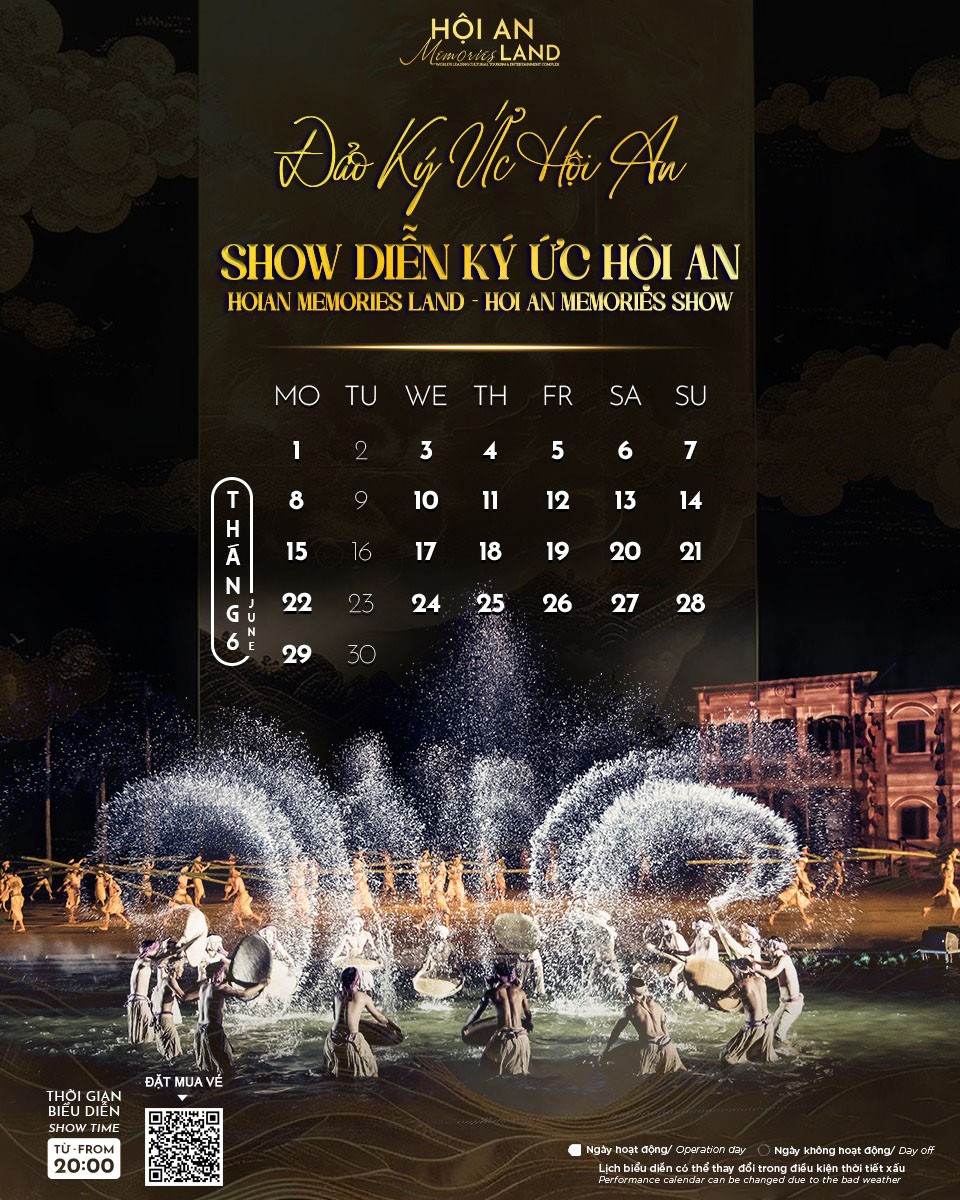 C&ocirc;ng bố lịch diễn th&aacute;ng 6/2026 show K&yacute; Ức Hội An v&agrave; bảng gi&aacute; v&eacute; ch&iacute;nh thức