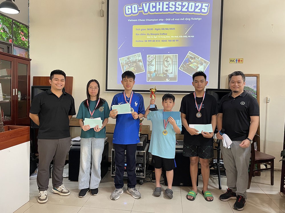 Kết quả Giải cờ vua Hà Nội mở rộng GO-VCHESS 2025 do TicketGo tổ chức