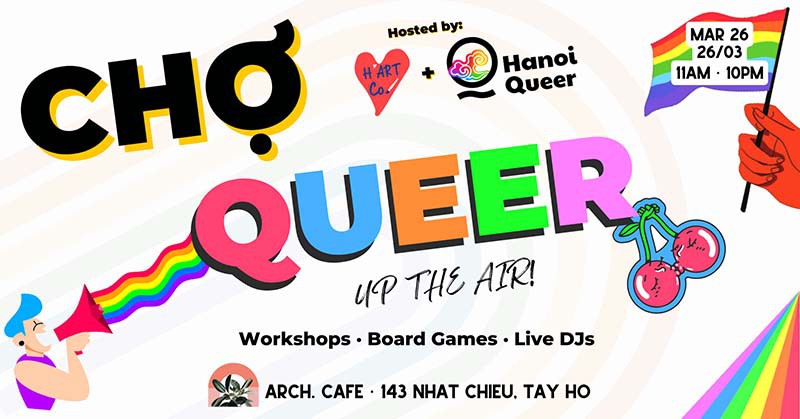 Sự kiện dành cho cộng đồng LGBTQ+: Chợ Queer - H'Art Co. & Hà Nội Queer