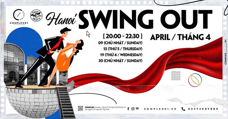 Sự kiện HANOI SWING OUT - Tháng 4 [Free] Cùng nhau nhảy Swing trên sân thượng COMPLEX 01