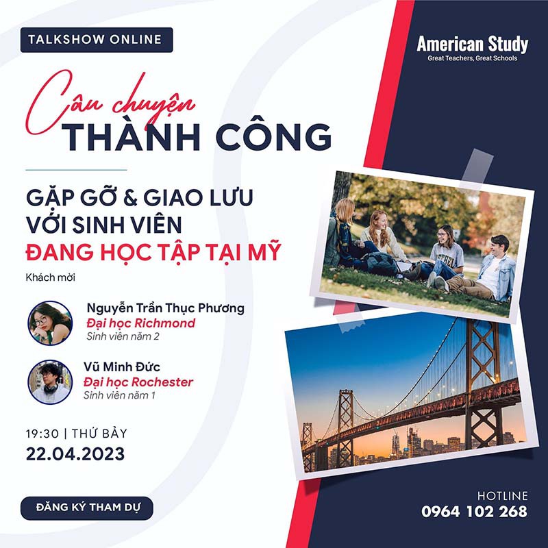 Talkshow Online - Câu chuyện thành công - Gặp gỡ và giao lưu với sinh viên ưu tú đang học tập tại Mỹ