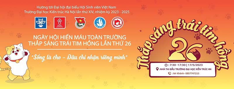 Thắp Sáng Trái Tim Hồng lần 26 - Ngày hội hiến máu toàn trường Đại học Kiến trúc Hà Nội