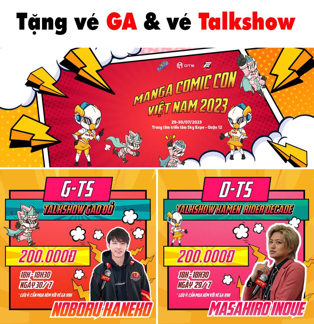Cơ hội tham gia Minigame của Ticketgo với Giải thưởng lên tới 20 vé GA và 3 cặp vé talkshow tại sự kiện Manga Comic Con Việt Nam 2023