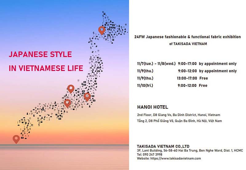 Triển lãm Vải thời trang và Vải tính năng Nhật Bản mùa Thu-Đông 2024