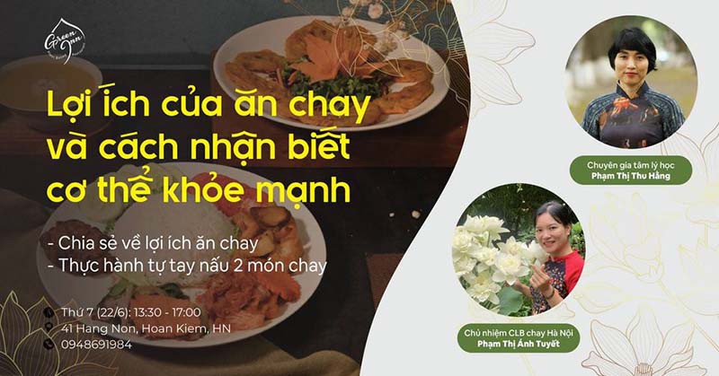 Workshop miễn phí - Chia sẻ lợi ích của việc ăn chay & Thực hành nấu món chay lành mạnh