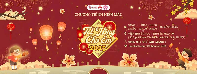 Chương trình hiến máu TẾT HỒNG CHO EM 2025