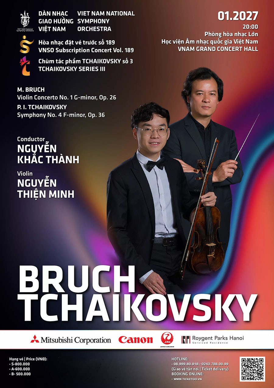 H&ograve;a nhạc đặt v&eacute; trước số 189 - Subscription Concert Vol 189 | Bruch & Tchaikovsky