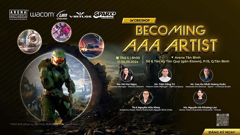 Workshop về ngành sản xuất game - Becoming AAA Artist tại HCM - Ngày 5.9.2024