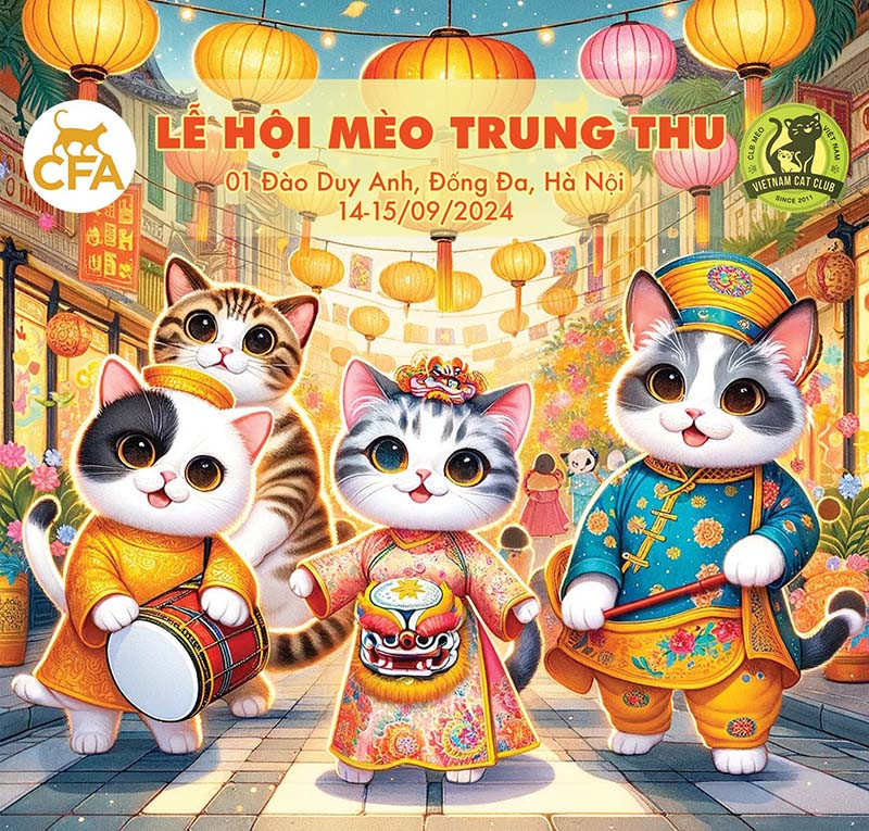 Lễ hội Mèo Trung Thu 2024 - Show Mèo Quốc Tế CFA tại Hà Nội