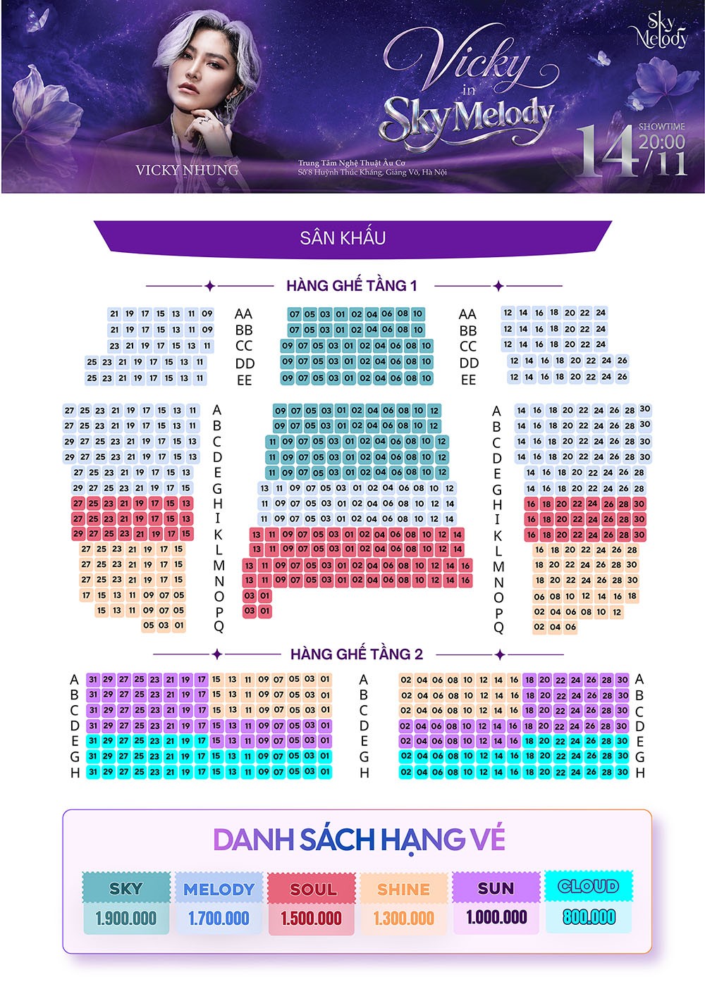 Đêm nhạc Vicky in Sky Melody 14.11.2026 tại Trung tâm Nghệ thuật Âu Cơ