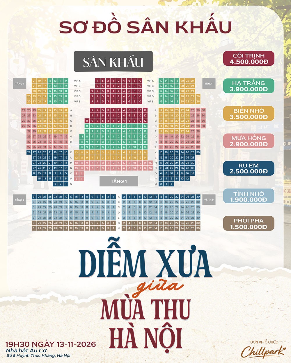 Đêm nhạc DIỄM XƯA GIỮA MÙA THU HÀ NỘI - Ngày 13.11.2026