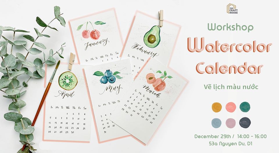 Workshop: Vẽ lịch màu nước - Watercolor Desk Calendar
