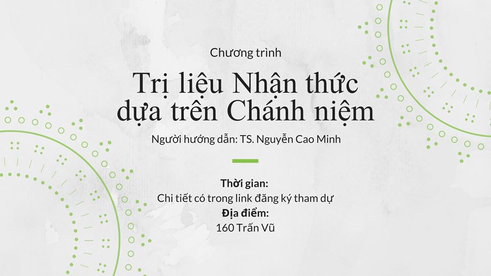 Khóa học Trị liệu Nhận thức dựa trên Chánh niệm