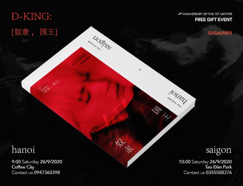 Event Freecup D KING: [奴隶 ， 国王] do SUGA - 1st Vietnamese Fanpage tổ chức