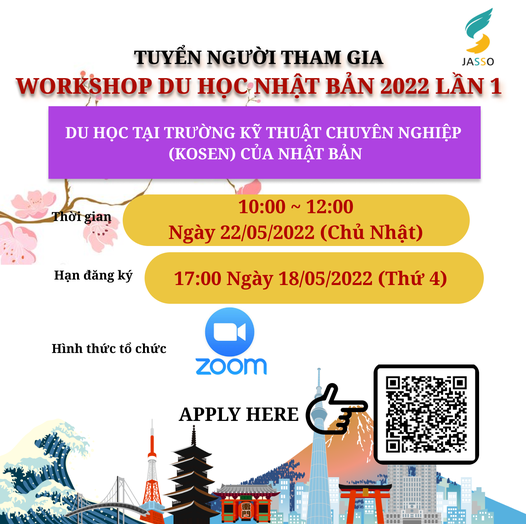 Workshop du học Nhật Bản - Ngày 22.05.2022 - Sự kiện miễn phí 
