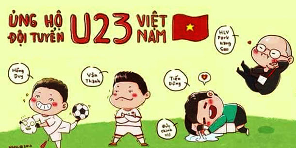 Tổng hợp những hình ảnh chibi cực kute của U23 Việt Nam tại mùa giải U23 Châu Á 2018