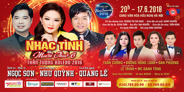Bán vé đêm nhạc Nhạc tình muôn thuở 6 ngày 17/06/2018 - Live show Như Quỳnh, Ngọc Sơn, Quang Lê