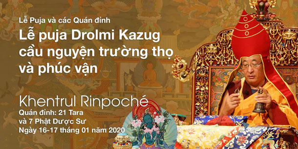 21 Tara và 7 Phật Dược Sư - Lễ puja Drolmi Kazug cầu nguyện trường thọ và phúc vận