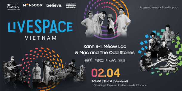 LiveSpace Vietnam : MÈOW LẠC, XANH 8+1, MẠC AND THE ODD STONES