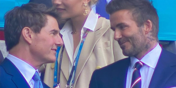 Trận chung kết EURO 2020 giữa Anh và Italia thêm phần bùng nổ vì bộ đôi David Beckham - Tom Cruise