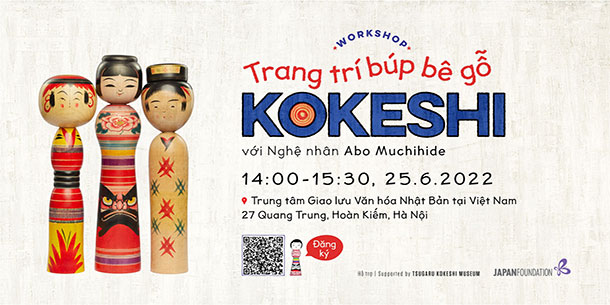 Workshop trang trí búp bê gỗ Kokeshi