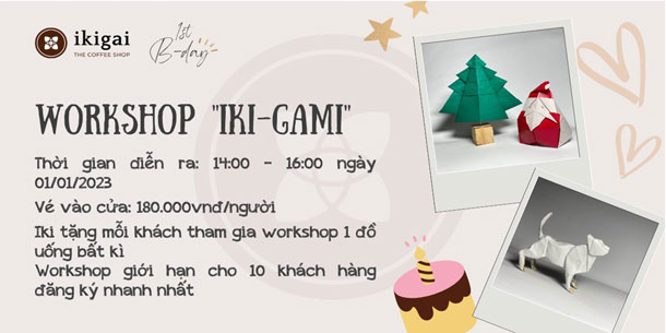 Workshop gấp giấy nghệ thuật Origami đến từ Nhật Bản "IKI-GAMI"