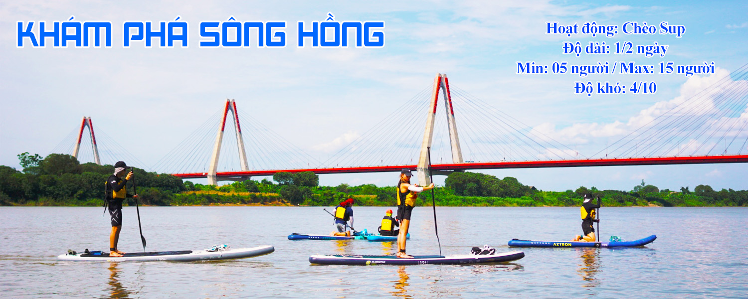 SUP Tour - Rowing SUP to watch the sunset of the Red River - Hanoi