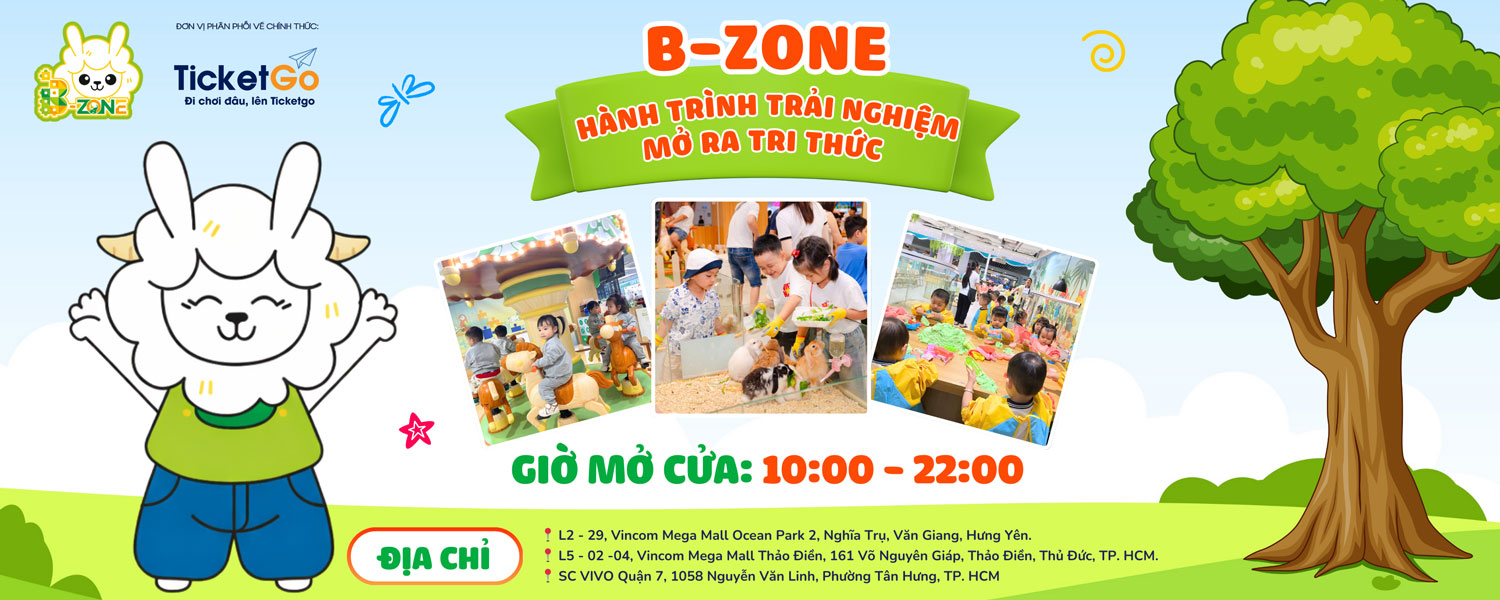 Vé vào cửa khu vui chơi trẻ em B-Zone - Cơ Sở Thảo Điền