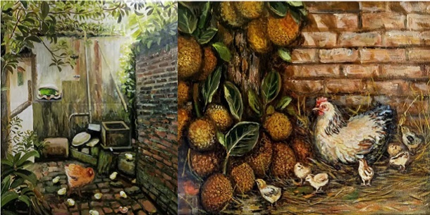 Trưng bày tranh online Vùng quê của họa sĩ Hoàng Việt Thắng 