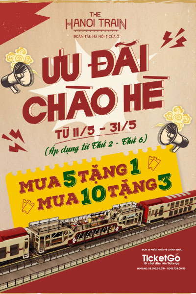 Vé tàu hỏa du lịch "Hà Nội 5 Cửa Ô" - The Hanoi Train 