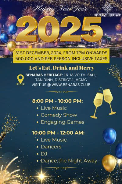 Unforgettable New Year’s Eve Bash at Benaras Heritage!