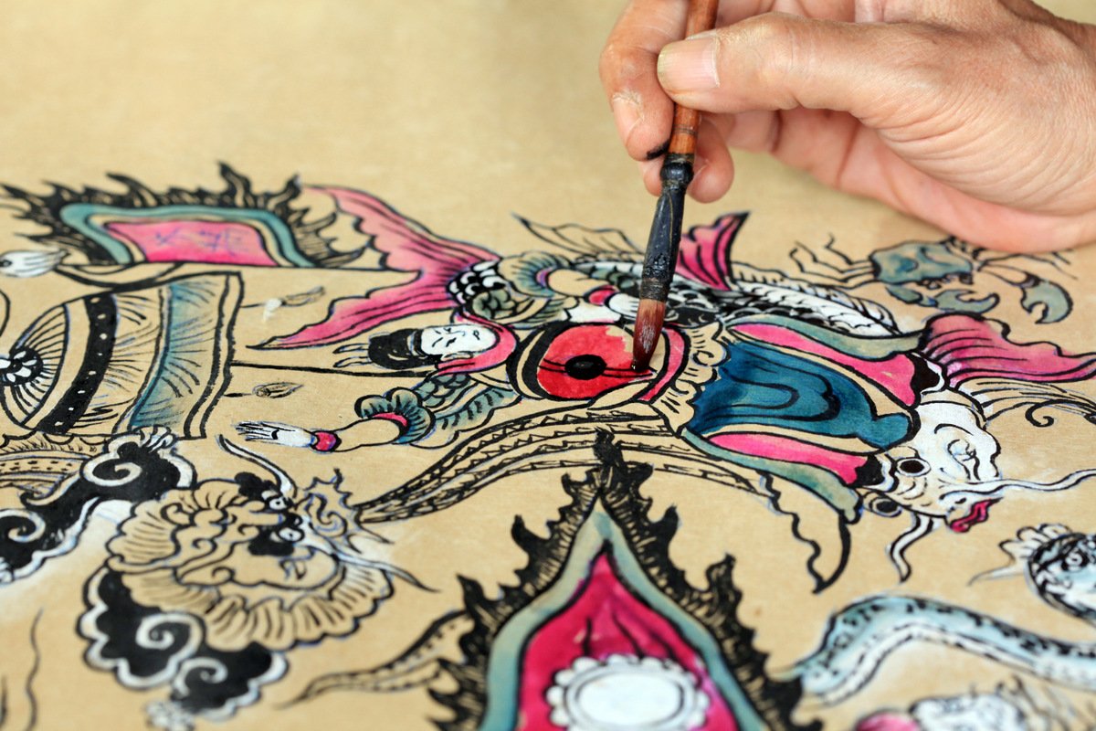 Printing and Coloring Hang Trong painting Workshop