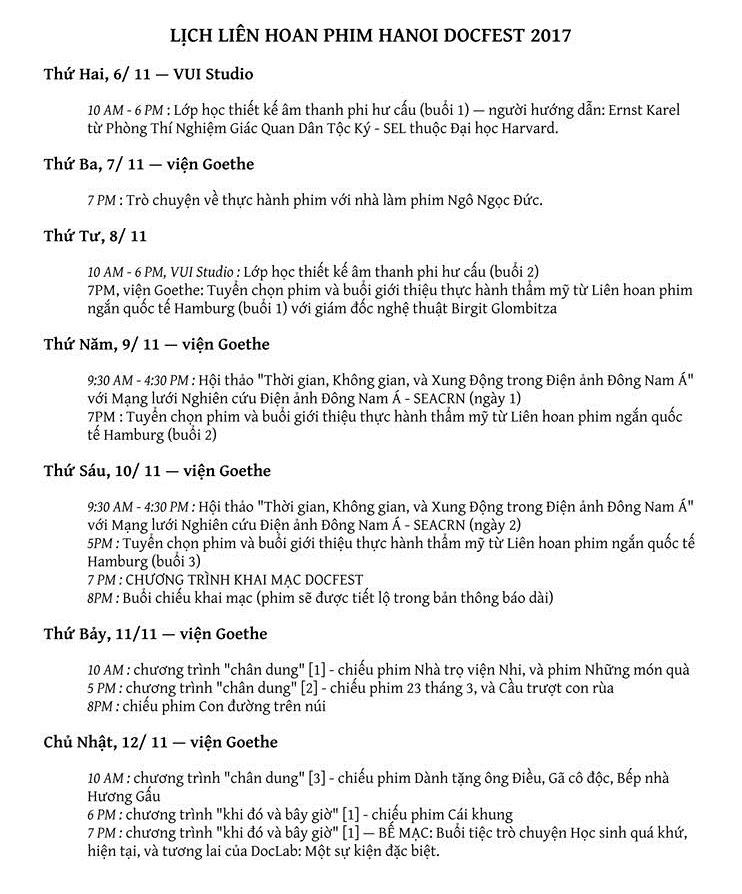 Liên hoan phim Hanoi DocFest 2017